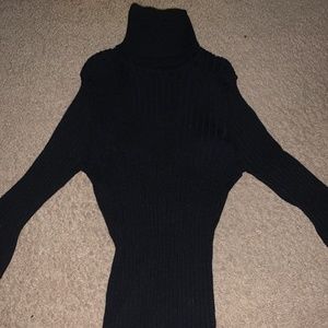 Shape wear flattering black turtle neck sweater like dress